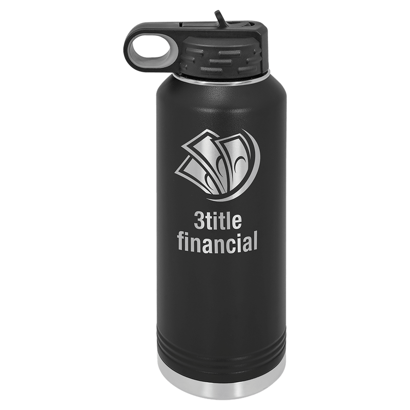 40 OZ Laser Engraved Water Bottle - Grizzly Designs