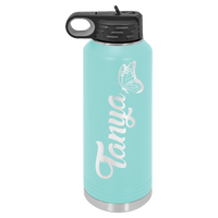 40 OZ Laser Engraved Water Bottle - Grizzly Designs