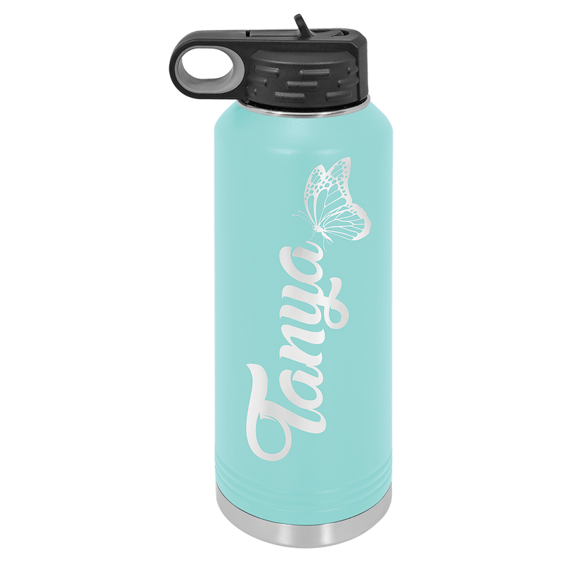 40 OZ Laser Engraved Water Bottle - Grizzly Designs