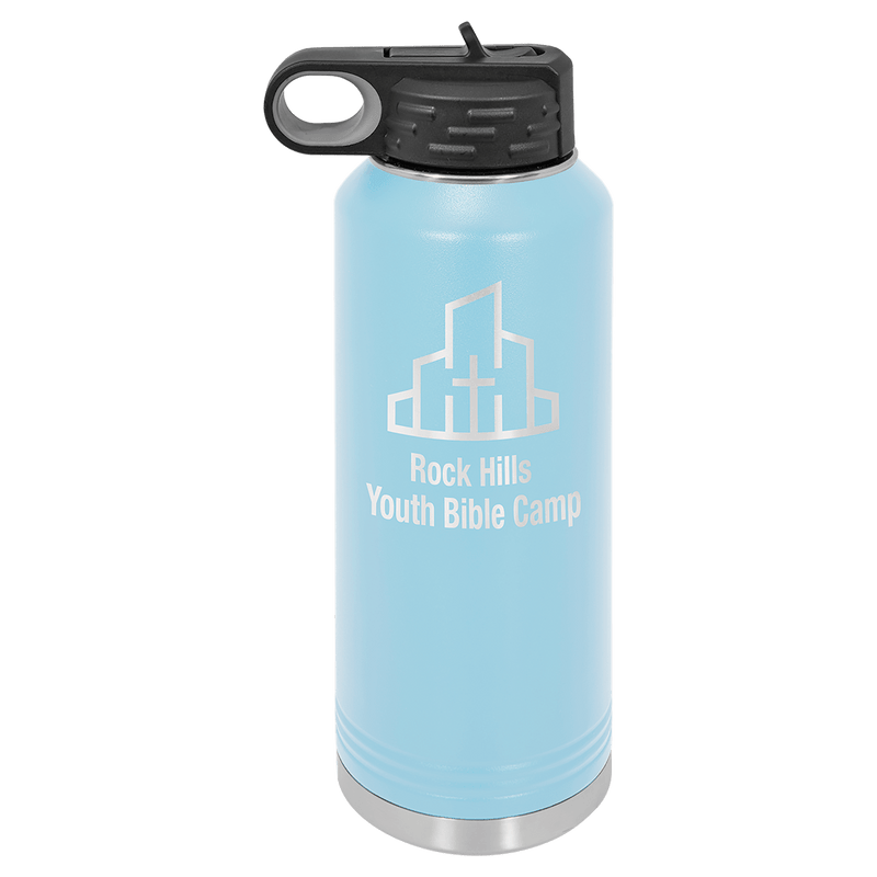 40 OZ Laser Engraved Water Bottle - Grizzly Designs