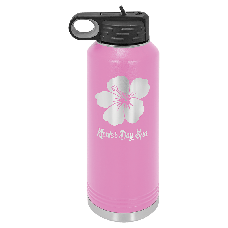 40 OZ Laser Engraved Water Bottle - Grizzly Designs