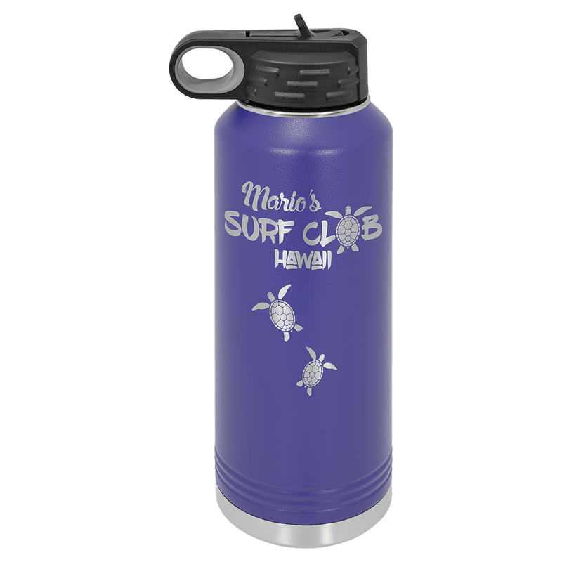 40 OZ Laser Engraved Water Bottle - Grizzly Designs